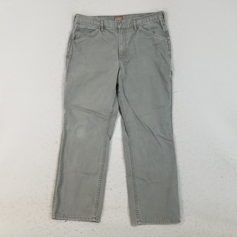 C.E. Schmidt Pants Mens 38x32 Gray Workwear Carpenter Canvas Utility Straight
